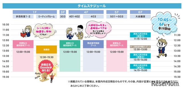 滋賀会場タイムテーブル