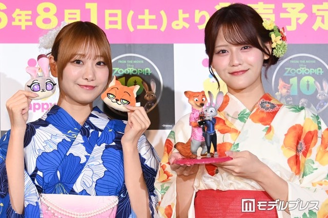 「Happyくじ『ズートピア』10thアニバーサリー商品発表会」に出席した瀧脇笙古、高松瞳（C）モデルプレス