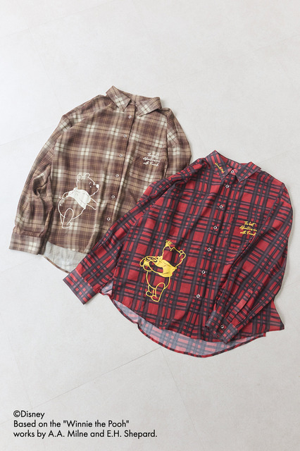 Winnie the Pooh/シアーチェックシャツ ￥4,990