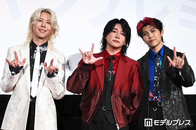 「スパイダーマン：ブランド・ニュー・デイ」ジャパンプレミアイベントに登壇した藤澤涼架、大森元貴、若井滉斗／Mrs. GREEN APPLE（C）モデルプレス