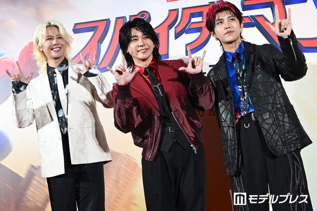 「スパイダーマン：ブランド・ニュー・デイ」ジャパンプレミアイベントに登壇した藤澤涼架、大森元貴、若井滉斗／Mrs. GREEN APPLE（C）モデルプレス