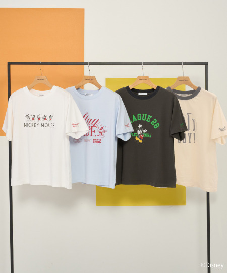 【Mickey&Friends】ビンテージ加工アソートプリントTシャツ