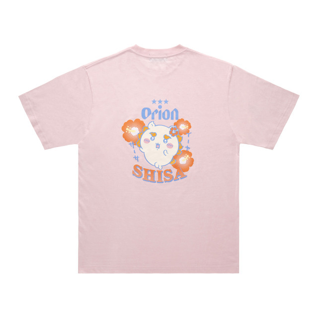 ちいかわ×オリオンビール シーサーのおみやげやさん Tシャツ ライトピンク_SHISA／©nagano©Uema©Orion