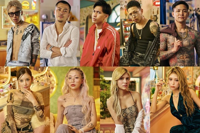 （上段左から）たいちゃん、LEO、アリー、坊、マー君（下段左から）あっすん、ひかる、まりりん、るる（C）Netflixリアリティシリーズ「ラヴ上等」シーズン2 8月4日配信スタート