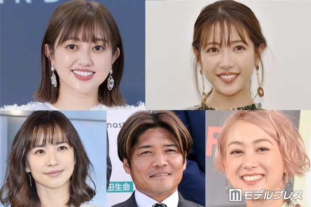 （上段左から時計回り）菊地亜美、舟山久美子、SHELLY、大久保嘉人、優木まおみ（C）モデルプレス
