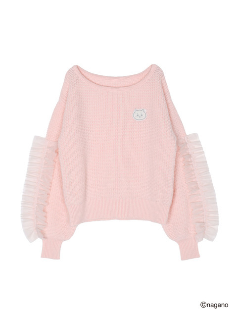 【ちいかわ/dazzlin　specialcollection】フリルスリーブニットプルオーバー