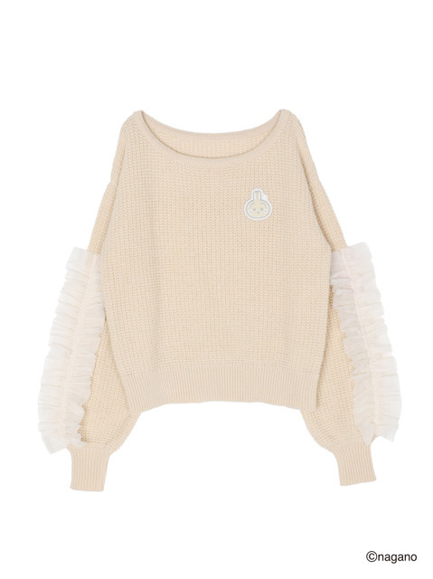 【ちいかわ/dazzlin　specialcollection】フリルスリーブニットプルオーバー