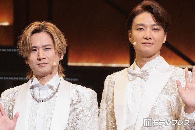 「New HISTORY COMING ARENA LIVE-The Imperial Theatre Symphony-」開幕記念会見に出席した堂本光一、井上芳雄（C）モデルプレス