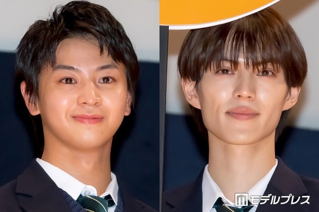 ドラマ「修学旅行で仲良くないグループに入りました」ファンミーティングに出席した藤本洸大と簡秀吉（C）モデルプレス