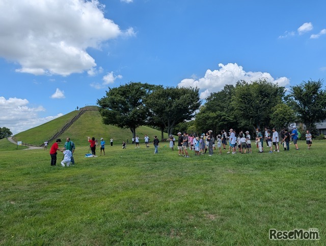 打ち上げ会場の永田公園