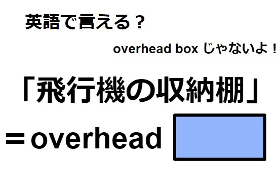 英語で「飛行機の収納棚」は何て言う？