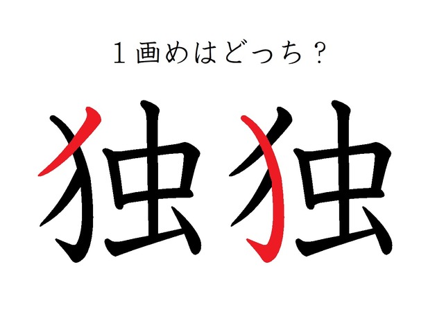 「独」の１画目はどこ？ 間違えている人が結構多い！