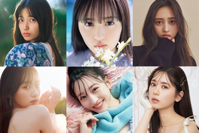 （上段左から）五百城茉央、遠藤さくら、井上和（下段左から）川崎桜、一ノ瀬美空、筒井あやめ（提供写真）