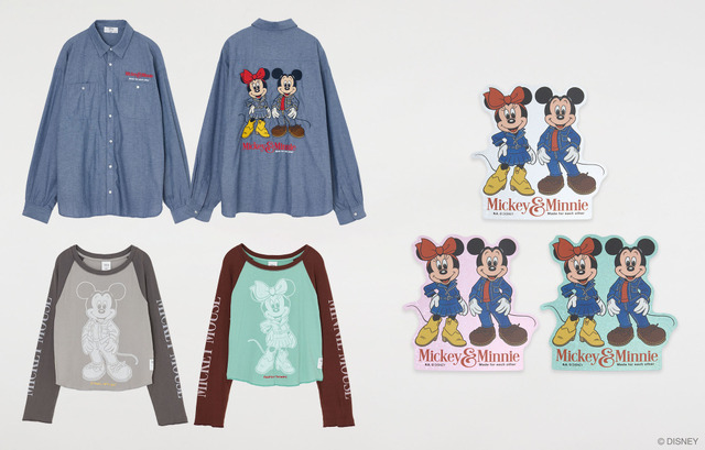 デニムシャツ／ラグランスリーブロンT／ステッカー「Disney SERIES CREATED by MUS」©DISNEY