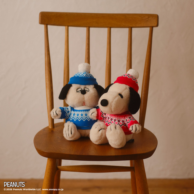 ぬいぐるみ 各￥4,950※発売当日のみ、1会計につき各商品1点まで／© 2026 Peanuts Worldwide LLC