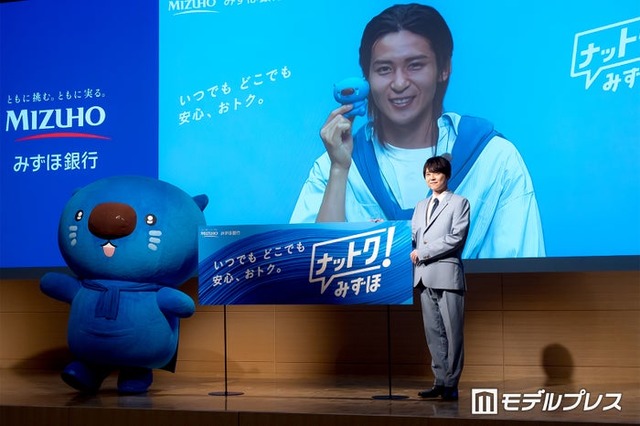 みずほ銀行「個人ビジネスにおける新しい統合プロモーション発表会」に出演したあおまる、目黒蓮（リモート）、梶裕貴（C）モデルプレス