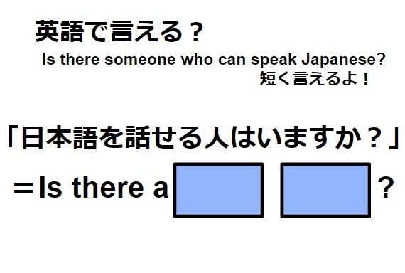 英語で「日本語を話せる人はいますか？」は何て言う？