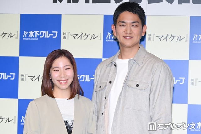 「りくりゅうのありがとうツアー presented by 木下グループ」開催発表記者会⾒に出席した三浦璃来、木原龍一（C）モデルプレス