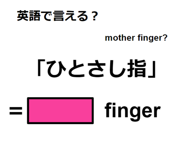 英語で「ひとさし指」は何て言う？