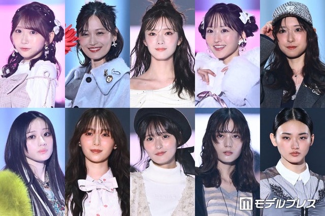 （上段左から）藤嶌果歩、山下美月、田村保乃、一ノ瀬美空、金村美玖（下段左から）川崎桜、守屋麗奈、遠藤さくら、小坂菜緒、山崎天（C）モデルプレス