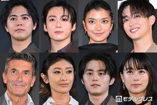 （上段左から時計回り）片寄涼太、ジョングク、ローラ、野村康太、山本美月、鈴鹿央士、山田優、パンツェッタ・ジローラモ（C）モデルプレス