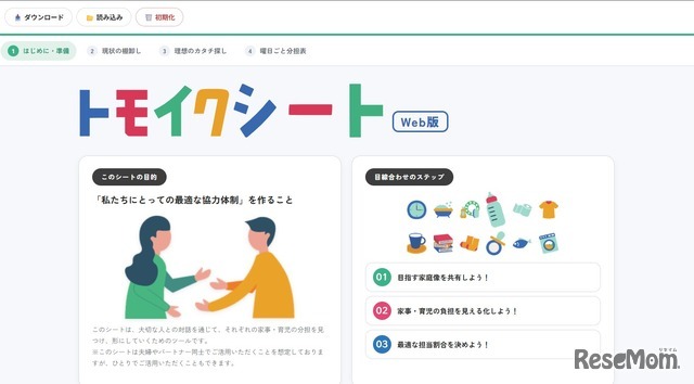 Web版「トモイクシート」