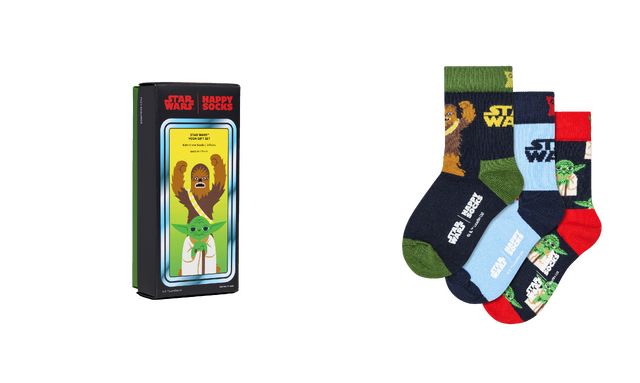 【STAR WARS × Happy Socks】【キッズ】【GIFT BOX】【3足セット】クルー丈 ソックス 4,950円（税込）