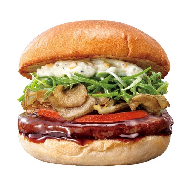 「山葵わさびタルタル舞茸ビーフバーガー」（提供画像）