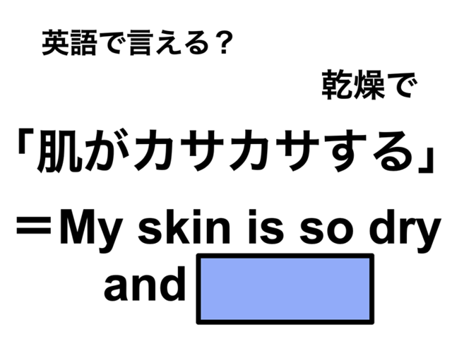英語で「肌がカサカサする」は何て言う？