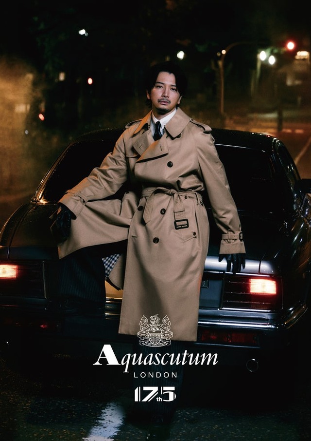 松本潤「Aquascutum」トレンチコートアンバサダー グラフィック（提供写真）