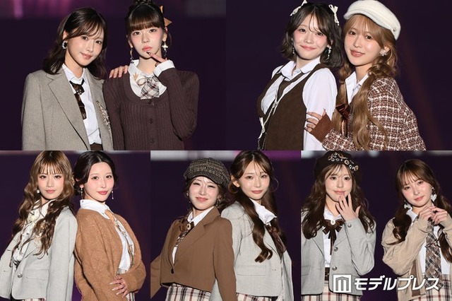 （上段左から）きほ＆りり、あむ＆ななにー（下段左から）うさ＆ももか、けい＆ひまり、桜咲みお＆にいな（C）モデルプレス
