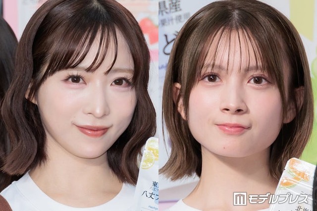 記者会見に出席した小栗有以、水島美結（C）モデルプレス
