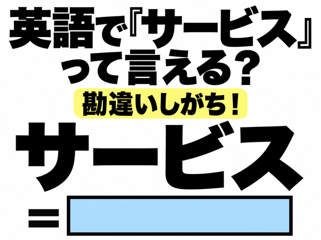 英語で「サービス」って言える？勘違いしがち！