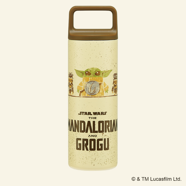 「スクエアハンドル付きステンレスマグボトル450ml マンダロリアン＆グローグー」© & TM Lucasfilm Ltd