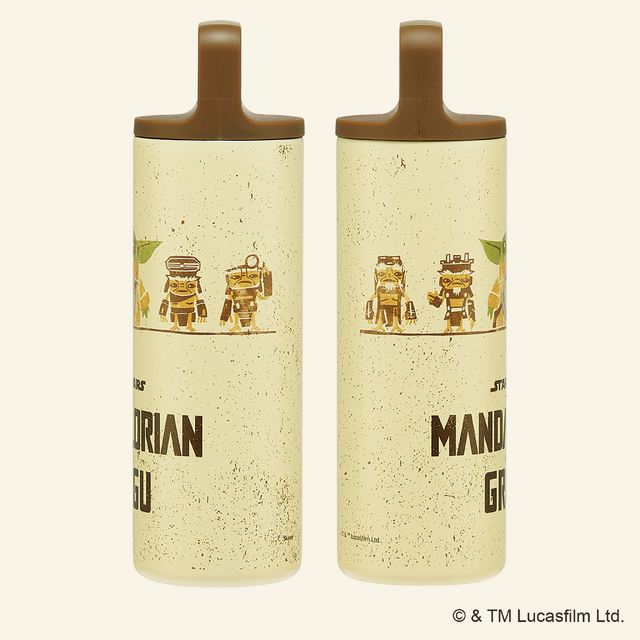 「スクエアハンドル付きステンレスマグボトル450ml マンダロリアン＆グローグー」© & TM Lucasfilm Ltd