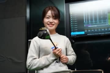 クラブフィッテングに訪れた三ヶ島かな　充実のオフを過ごしている（撮影：福田文平)