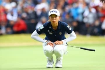 渋野日向子も東京五輪出場権圏内を維持している（撮影：村上航)
