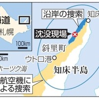 知床、沈没現場周辺で捜索 画像