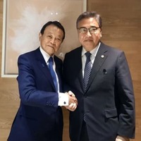 麻生氏、韓国外相や大統領と会談 画像