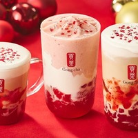 ゴンチャ、あまおうの贅沢ティードリンクがホリデー限定で ゼリーもソースもいちご尽くし 画像