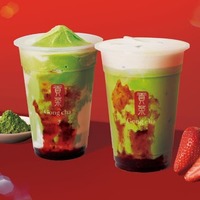 ゴンチャ新作「メリーストロベリー抹茶 ミルクティー/フローズンティー」心躍るクリスマスカラーのデザートティー 画像