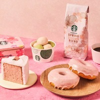 スタバ春の新作フード＆グッズ、2月15日より登場　桜ピンクのドーナツやケーキ、各種タンブラーなど 画像