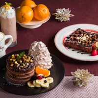 エッグスンシングス、チョコに溺れる冬限定“フォンダンショコラ”パンケーキ登場 濃厚ガナッシュ&オレンジピールの大人の甘さ 画像