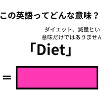 この英語ってどんな意味?「Diet」 画像