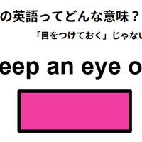 この英語ってどんな意味?「keep an eye on」 画像