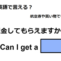 英語で「返金してもらえますか?」はなんて言う? 画像