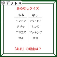 あるなしクイズです!「インドアにあってアウトドアにない」のはなんだろう?ある側の一字一字に注目です【難易度LV3.・中辛】 画像