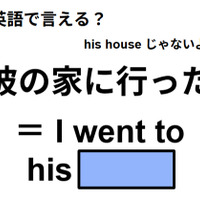 英語で「彼の家に行った」は何て言う？ 画像