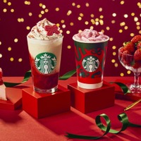 スタバのホリデー新作はストロベリー×ジョイフルメドレー！“とろあま”フラペとティーラテ、ケーキも同時登場 画像