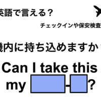 英語で「機内に持ち込めますか？」は何て言う？ 画像